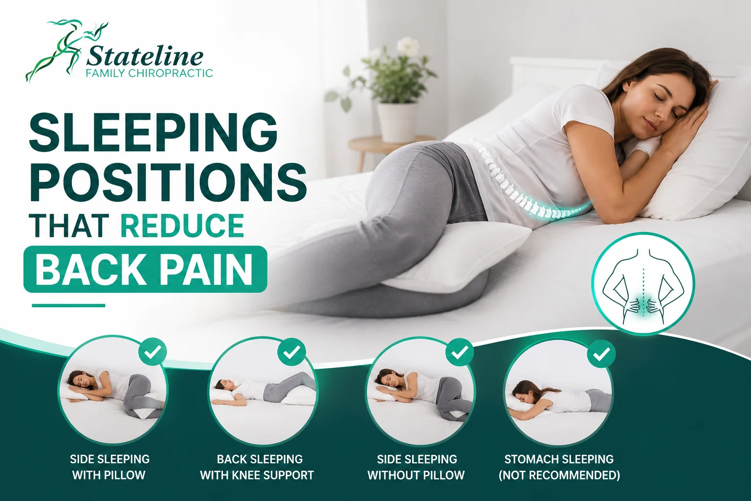 Sleeping positions that reduce back pain